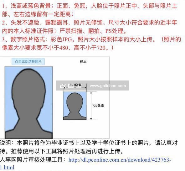 上海自考报名照片要求